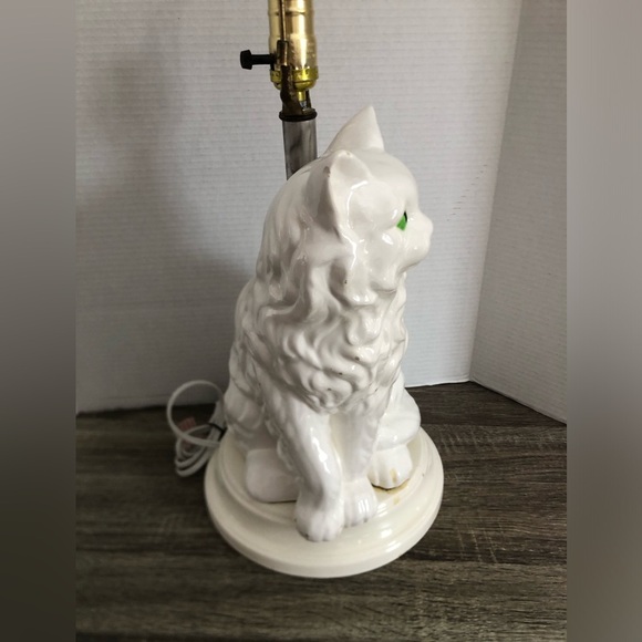 80s Ceramic Cat Table Lamp - Picture 5 of 16